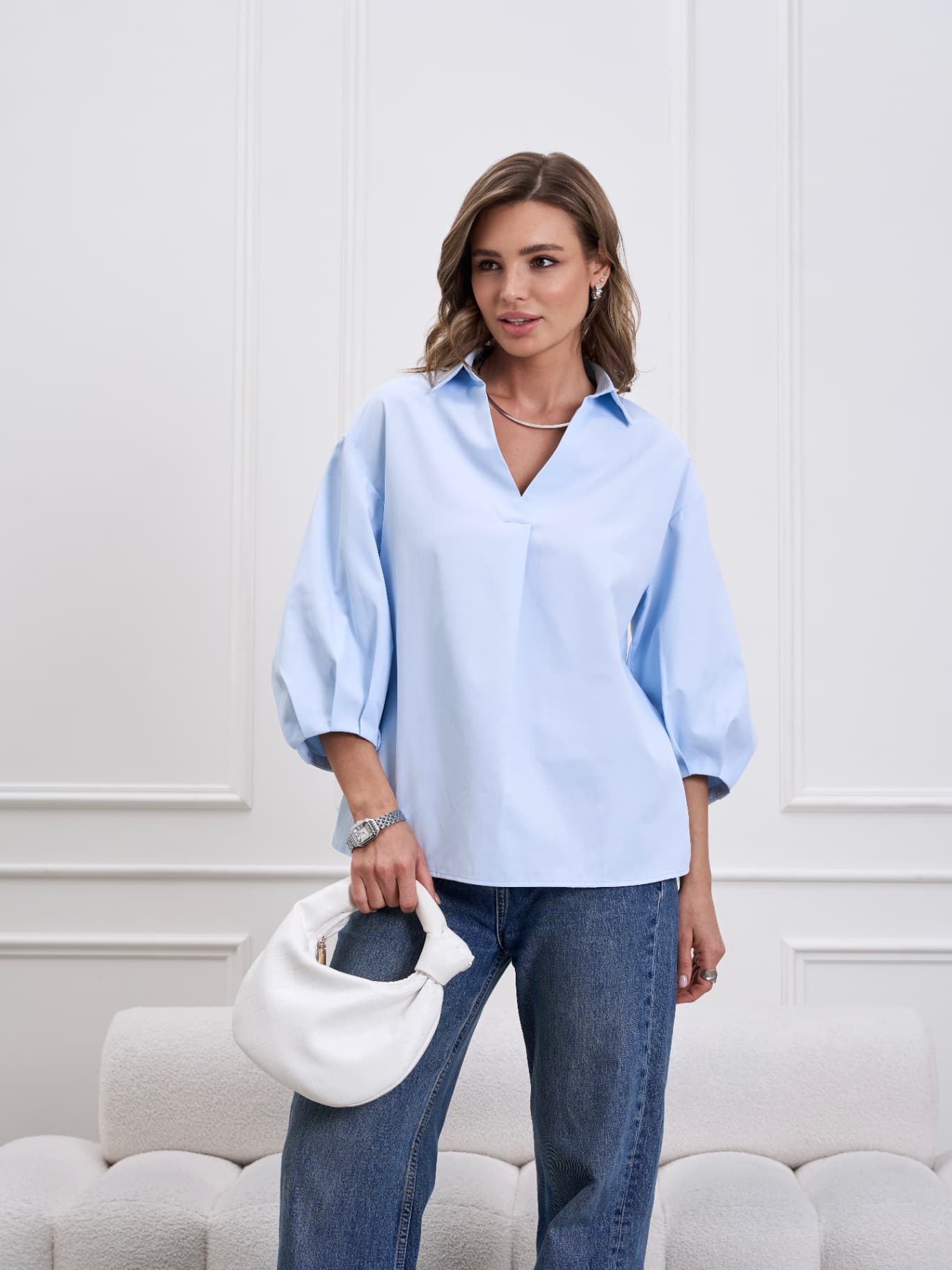 Рубашка офисная оверсайз, блузка — 2