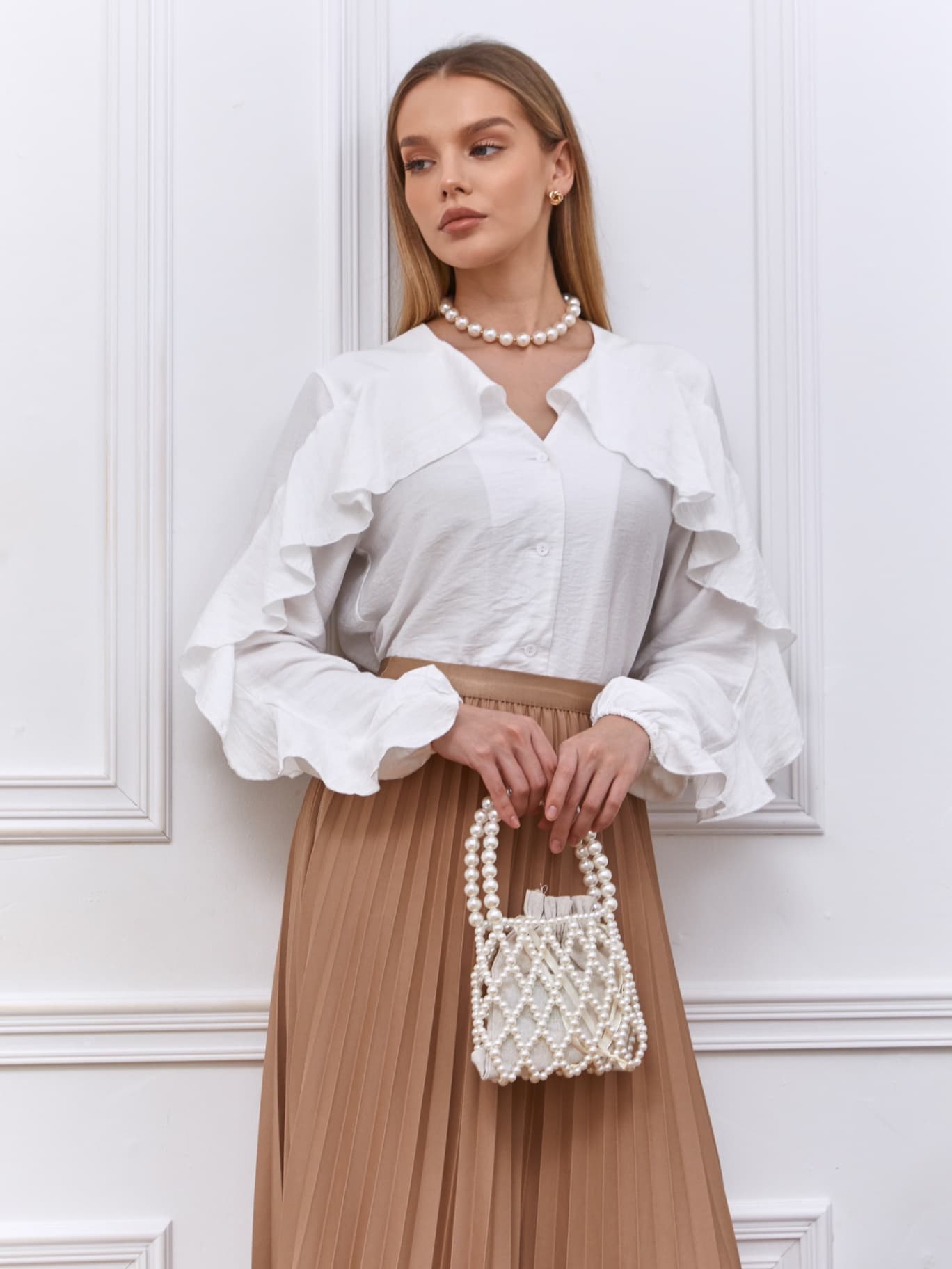 Блузка с воланами нарядная — 10