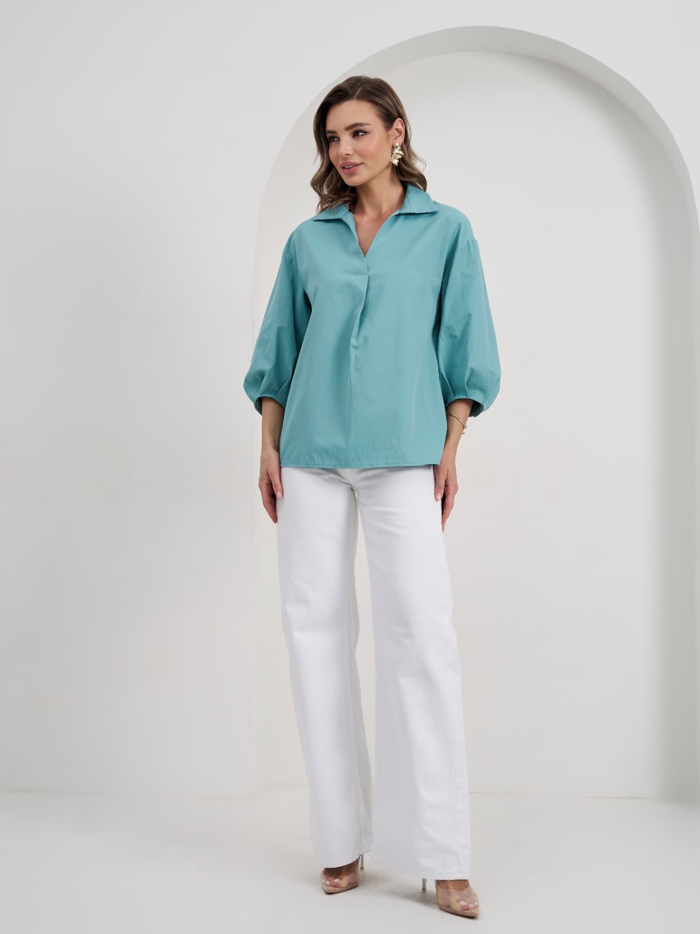 Рубашка офисная оверсайз, блузка — 5