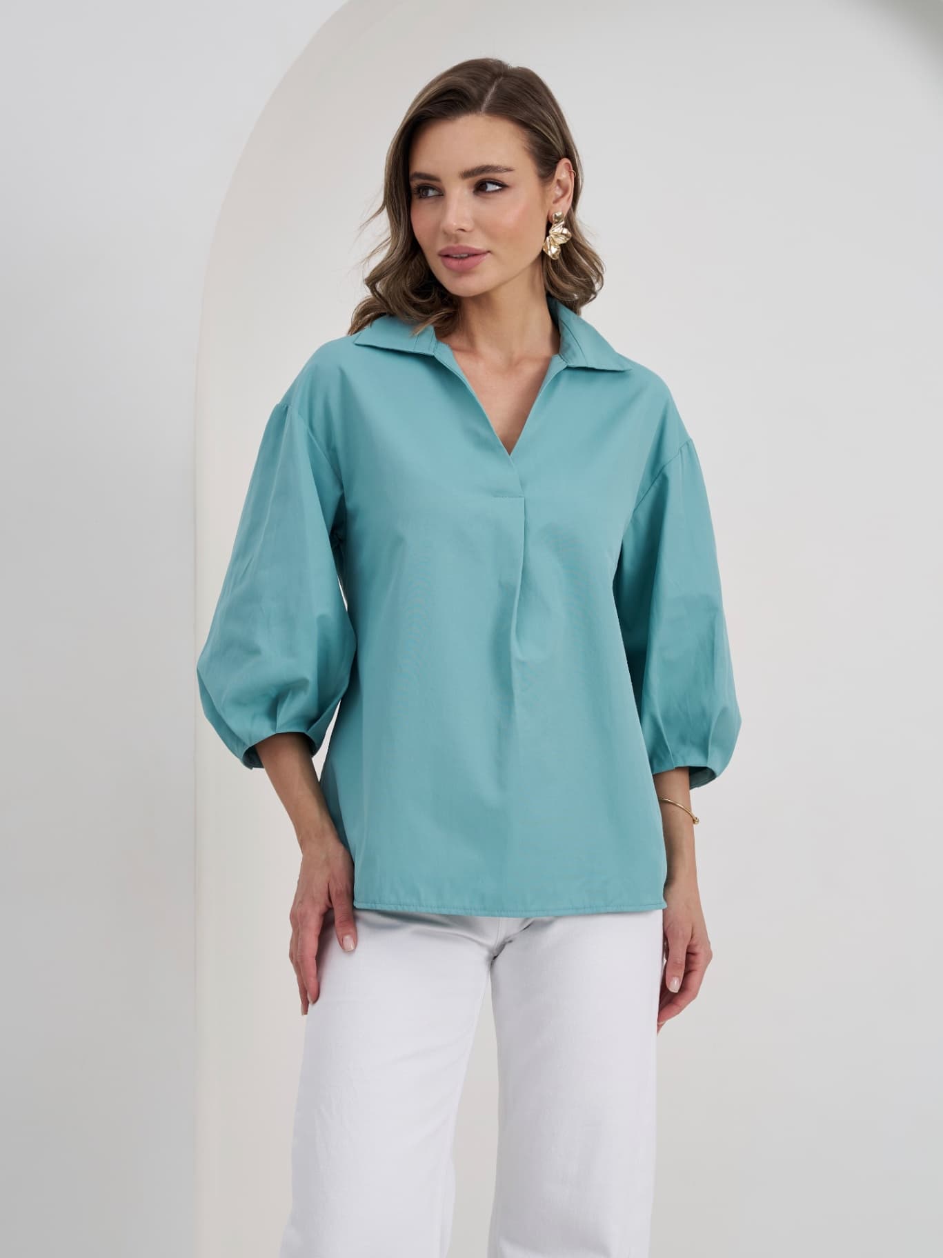 Рубашка офисная оверсайз, блузка — 3