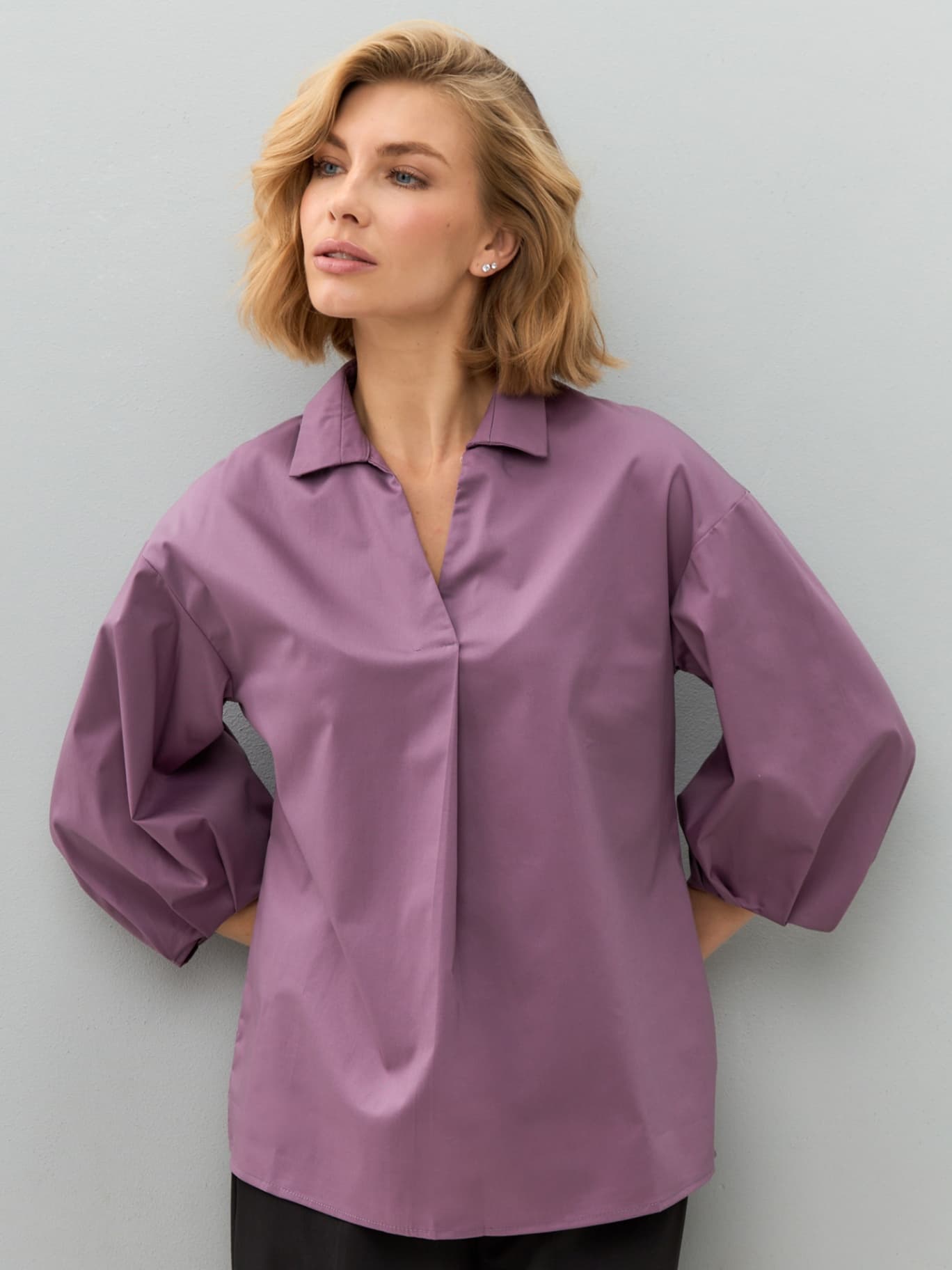 Рубашка офисная оверсайз, блузка — 5