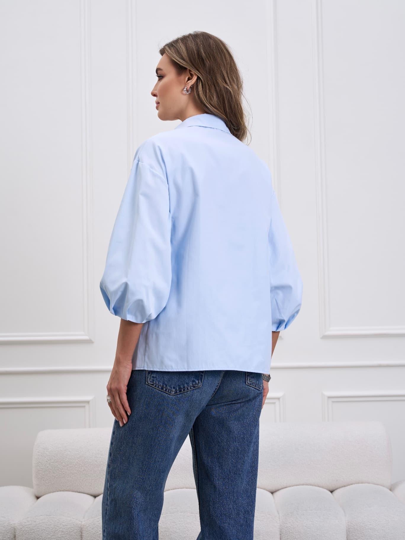 Рубашка офисная оверсайз, блузка — 5