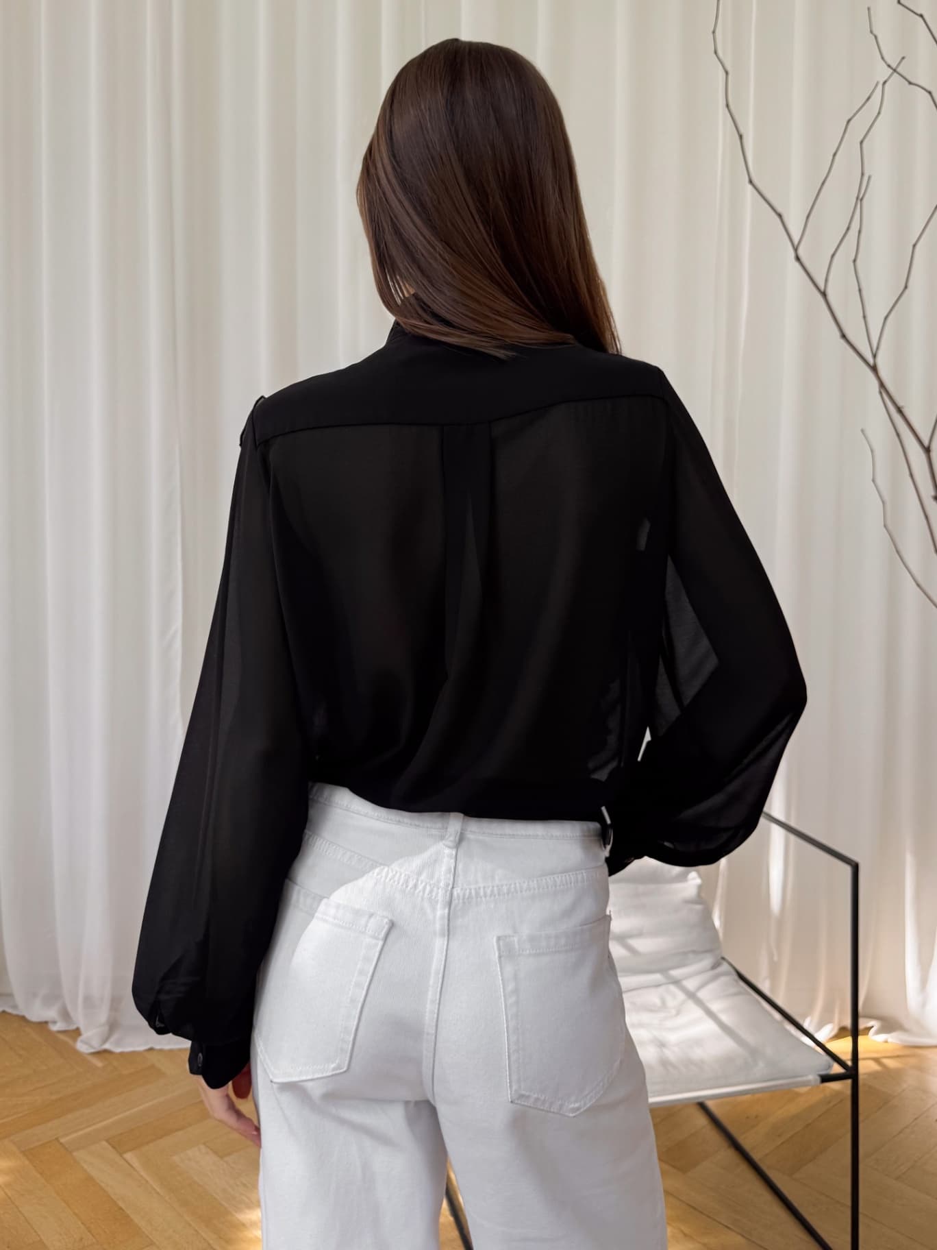 Блузка шифоновая с воланами нарядная - 2