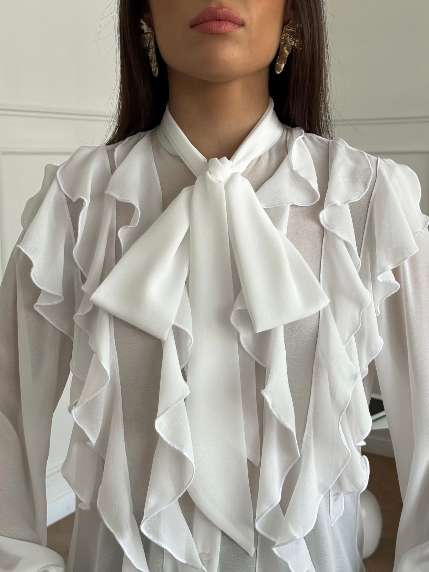 Блузка шифоновая с воланами праздничная - image 5