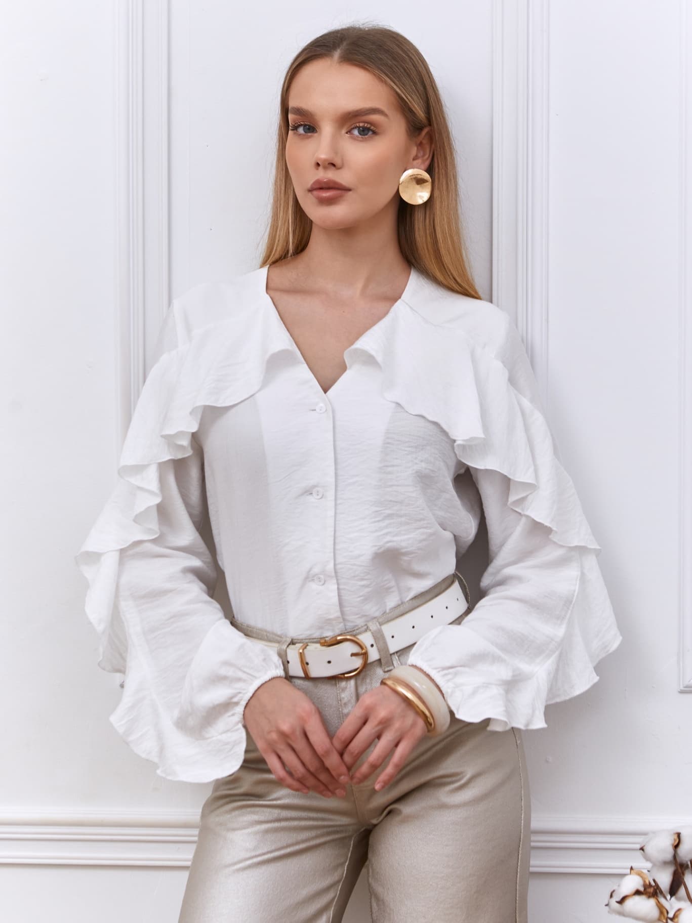 Блузка с воланами нарядная — 2